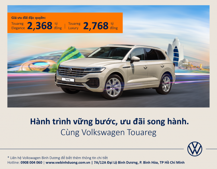 Volkswagen Touareg có giá ưu đãi đặc quyền trong tháng 7 chỉ từ 2,368 tỷ đồng đến 2,768 tỷ đồng – SUV cao cấp nhất của Volkswagen.